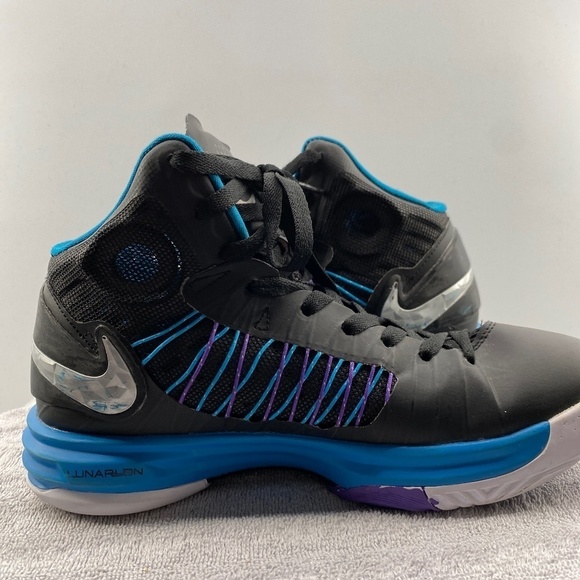 Nike Shoes Woman's Size 6 2013 Black Blue Basketball Shoes Lace Up Sneakers - Picture 15 of 16